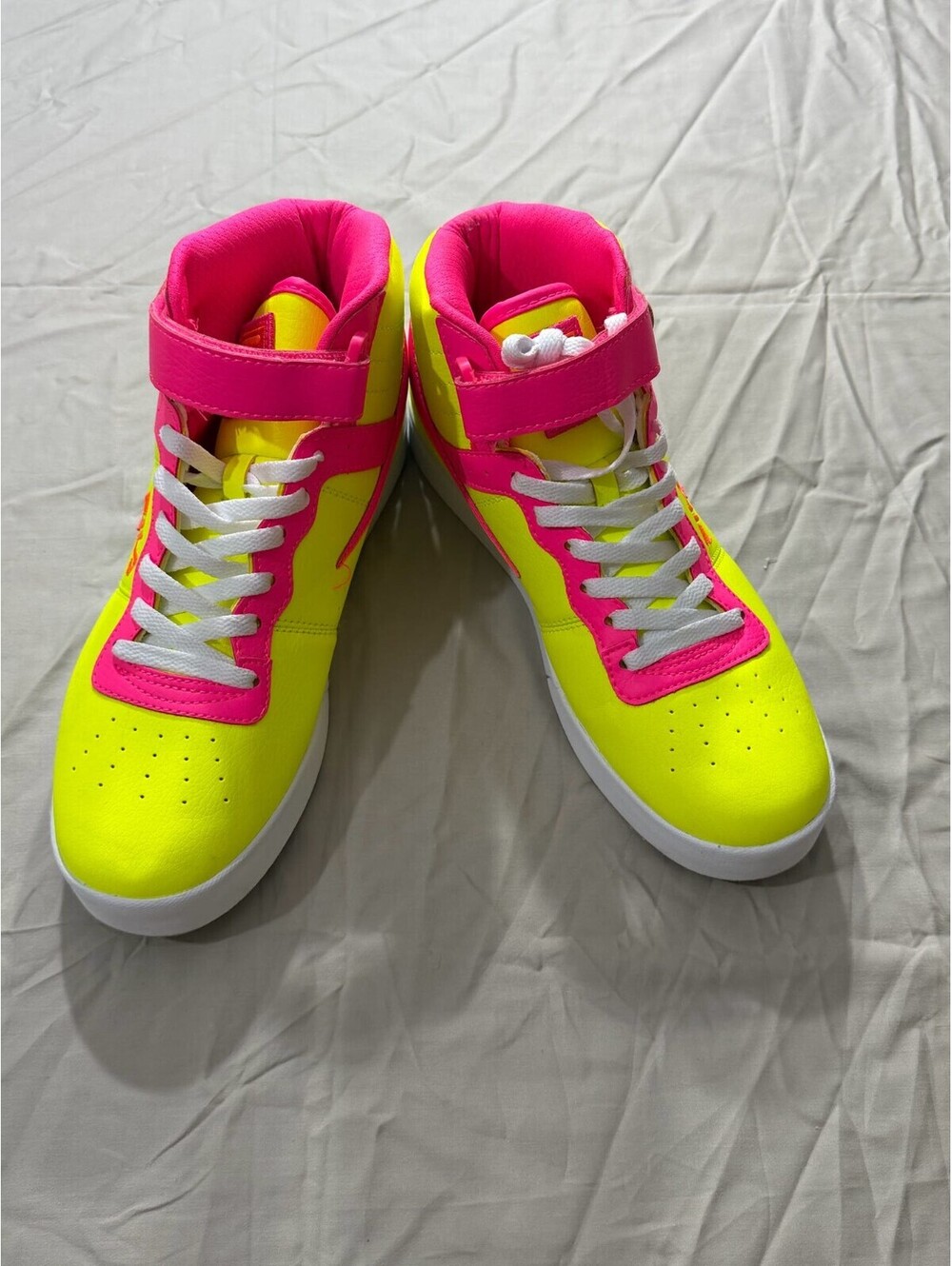FILA Vulc 13 Womens 10 Neon Yellow Pink High Top Sneakers 5FM01752-740